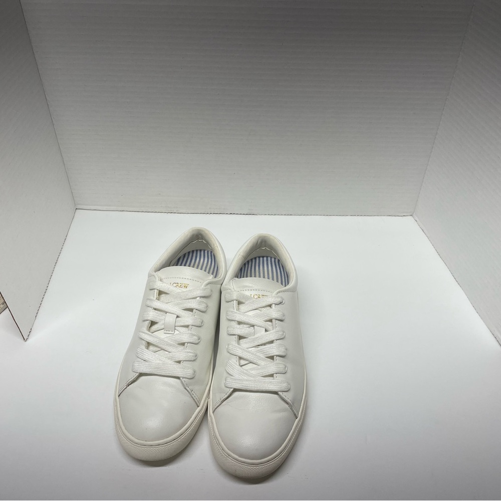 J. Crew Women's White Low-Top Leather Sneakers